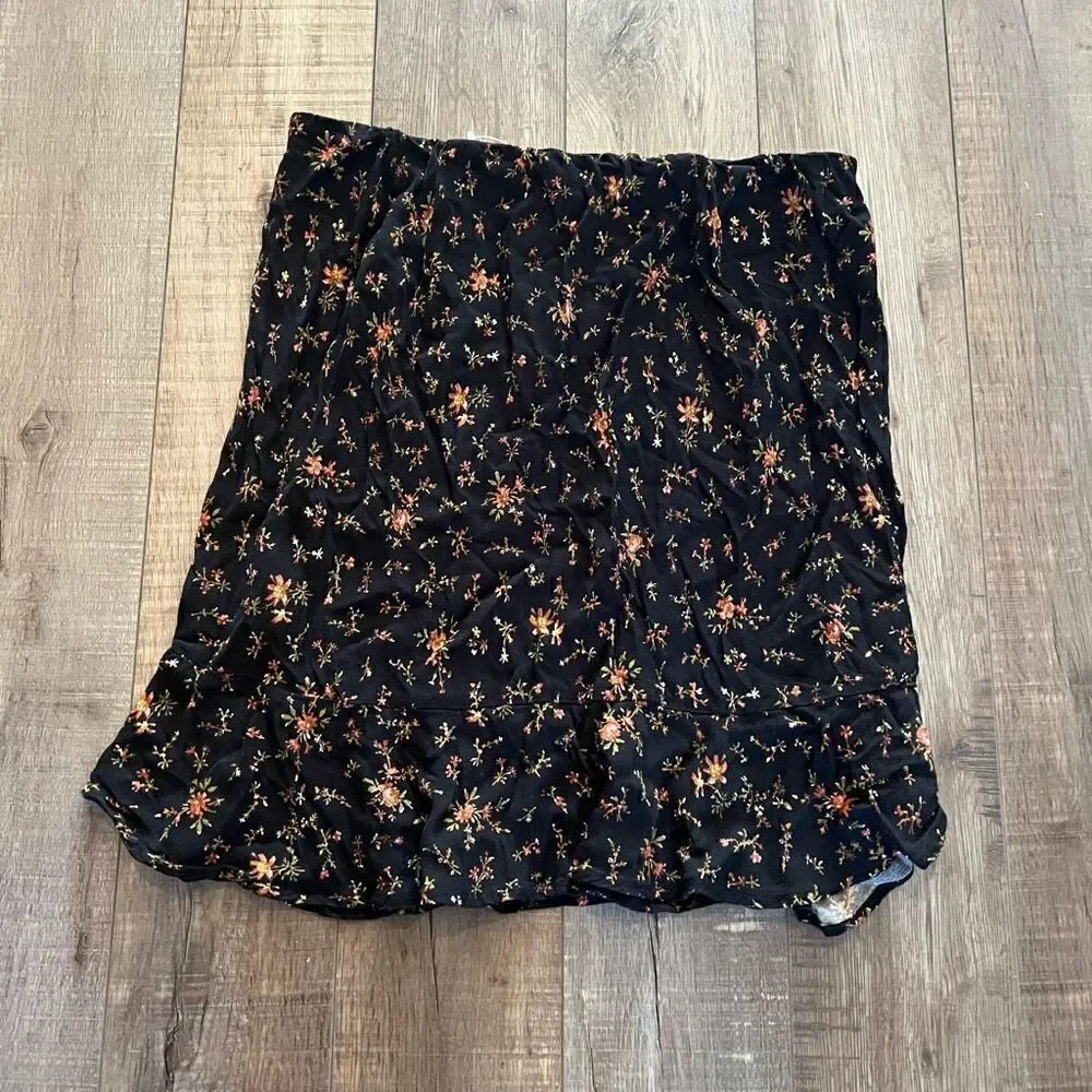 Madewell Flounce-Hem Mini Slip Skirt in Fresh Sprigs Size 8